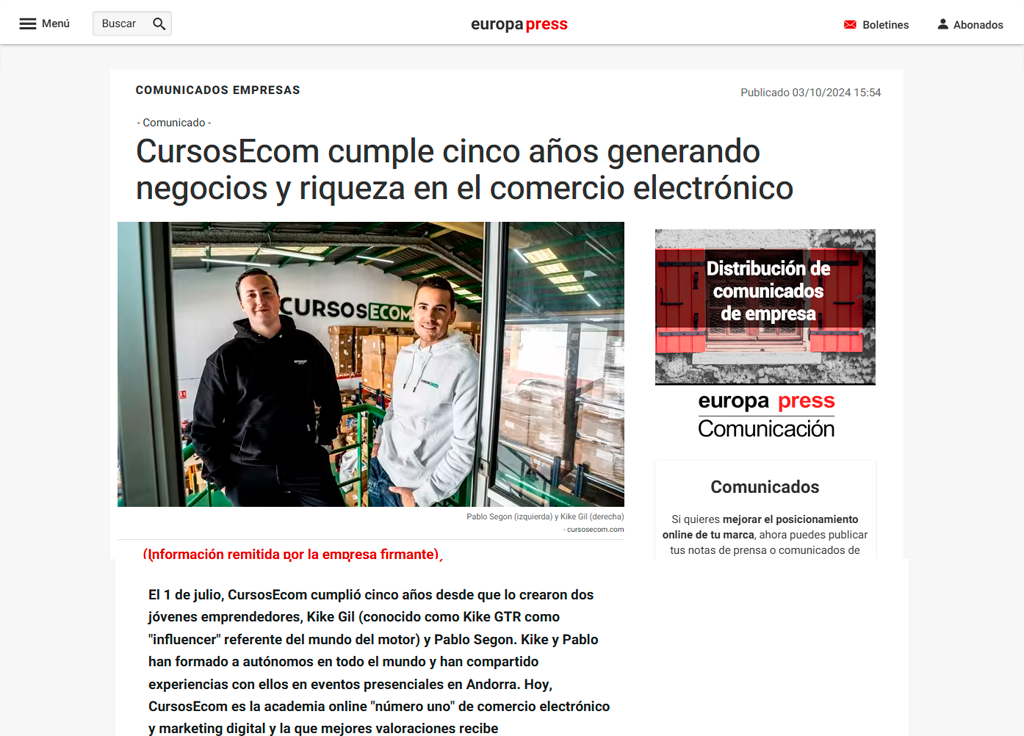 IMG CursosEcom cumple cinco años generando negocios y riqueza en el comercio electrónico